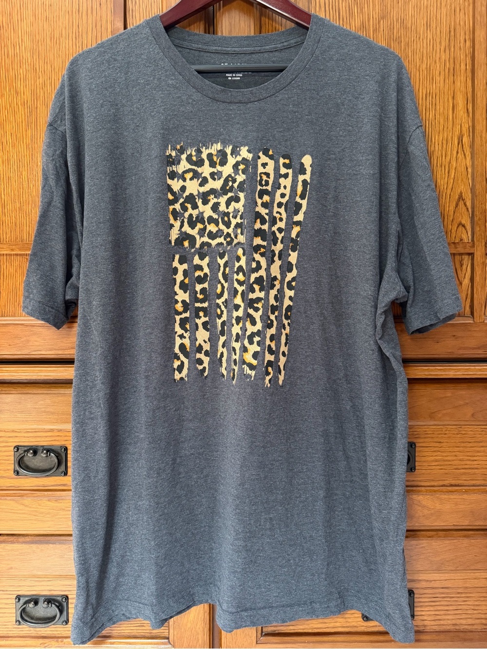 Rural King Animal Print American Flag Graphic Tee Leopard Cheetah Boho Western